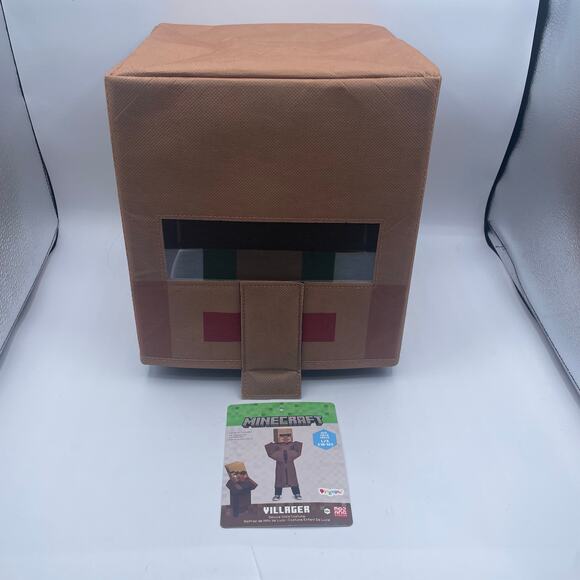 Minecraft Villager Costume Mask Set Youth Kids Large 10-12 - Picture 2 of 6